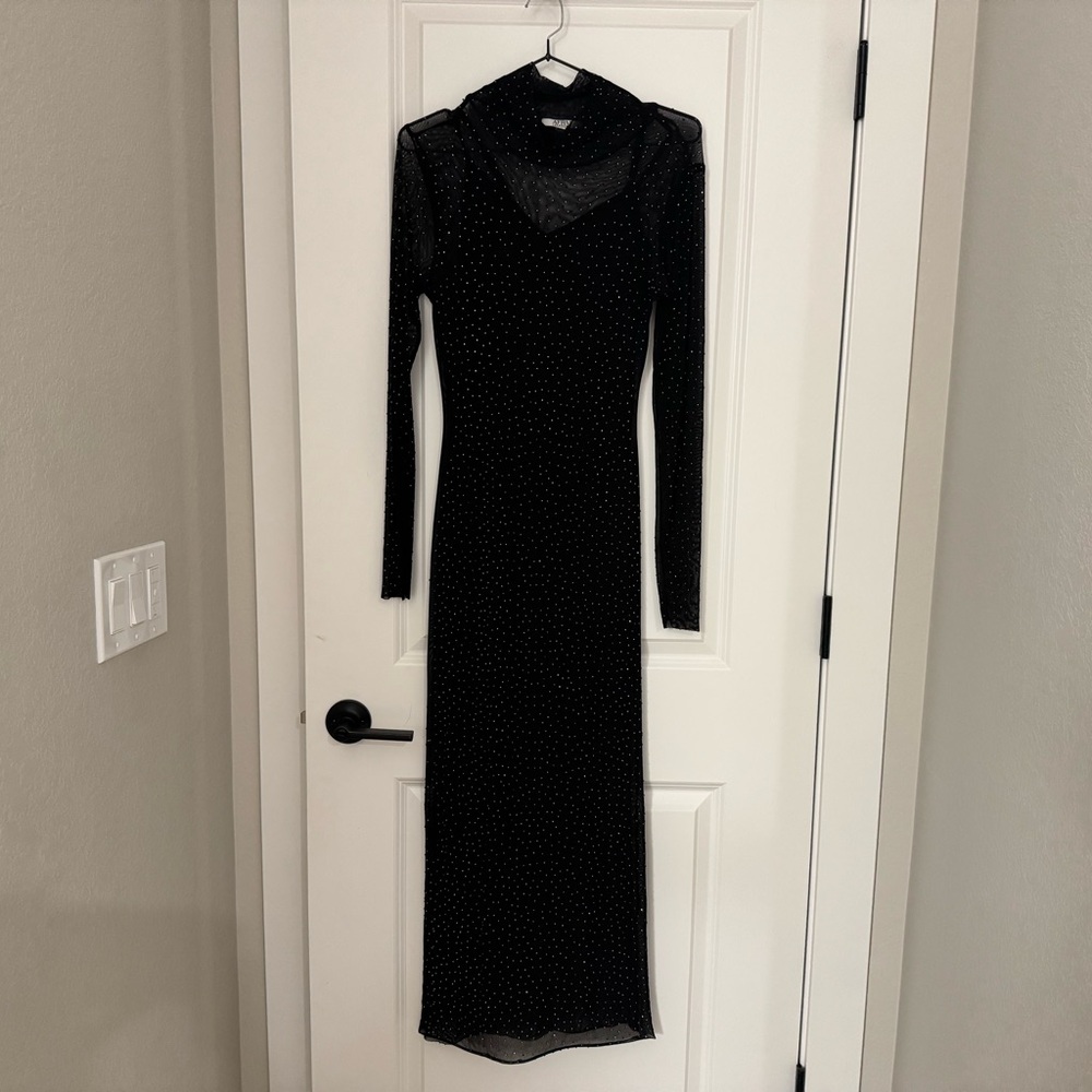 AFRM Shailene Rhinestone Embellished Midi Dress - S - Picture 3 of 4
